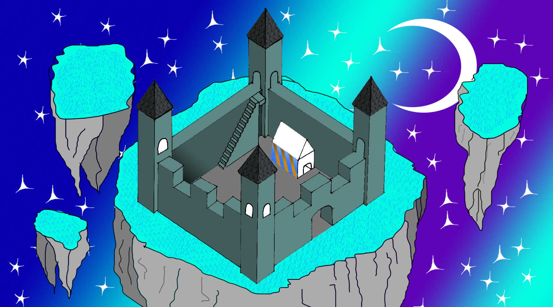 Carte de jeu vidéo réalisée en pixel art / illustration